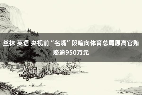 丝袜 英语 央视前“名嘴”段暄向体育总局原高官贿赂逾950万元