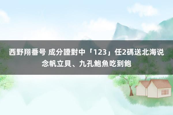 西野翔番号 成分證對中「123」任2碼　送北海说念帆立貝、九孔鮑魚吃到飽